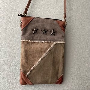 Mona B | Canvas Patchwork Stars Crossbody Purse